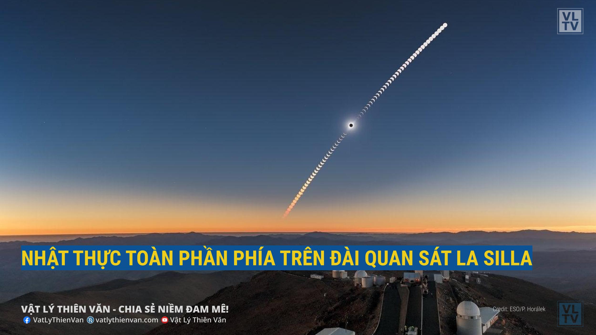 Vào ngày 2 tháng 7 năm 2019, nhật thực toàn phần đã đi qua Đài quan sát La Silla của ESO ở Chile.