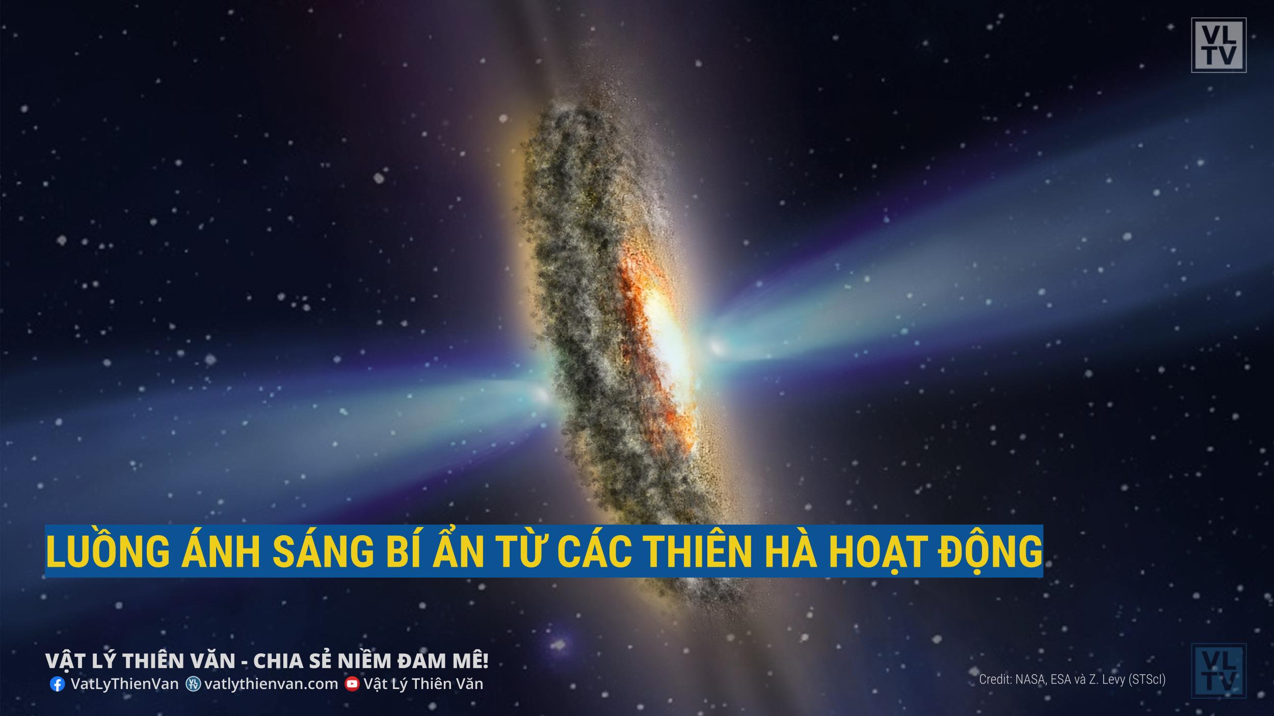 Hình minh họa này mô tả một lời giải thích cho các bóng tối và luồng sáng bí ẩn quan sát được, phát ra từ trung tâm sáng chói của thiên hà đang hoạt động IC 5063.