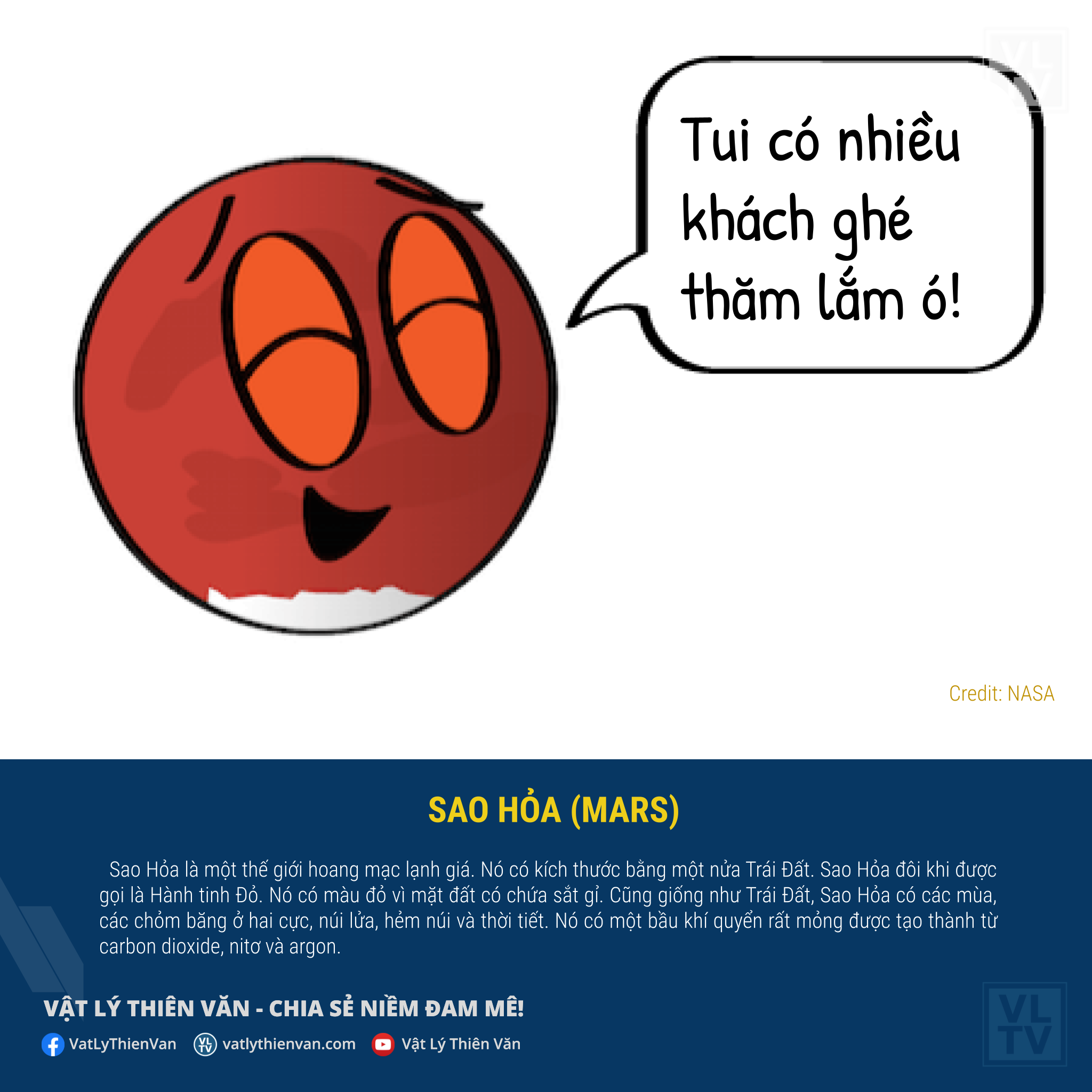 Sao Hỏa là một thế giới hoang mạc lạnh giá. Nó có kích thước bằng một nửa Trái Đất. Sao Hỏa đôi khi được gọi là Hành tinh Đỏ. Nó có màu đỏ vì mặt đất có chứa sắt gỉ.