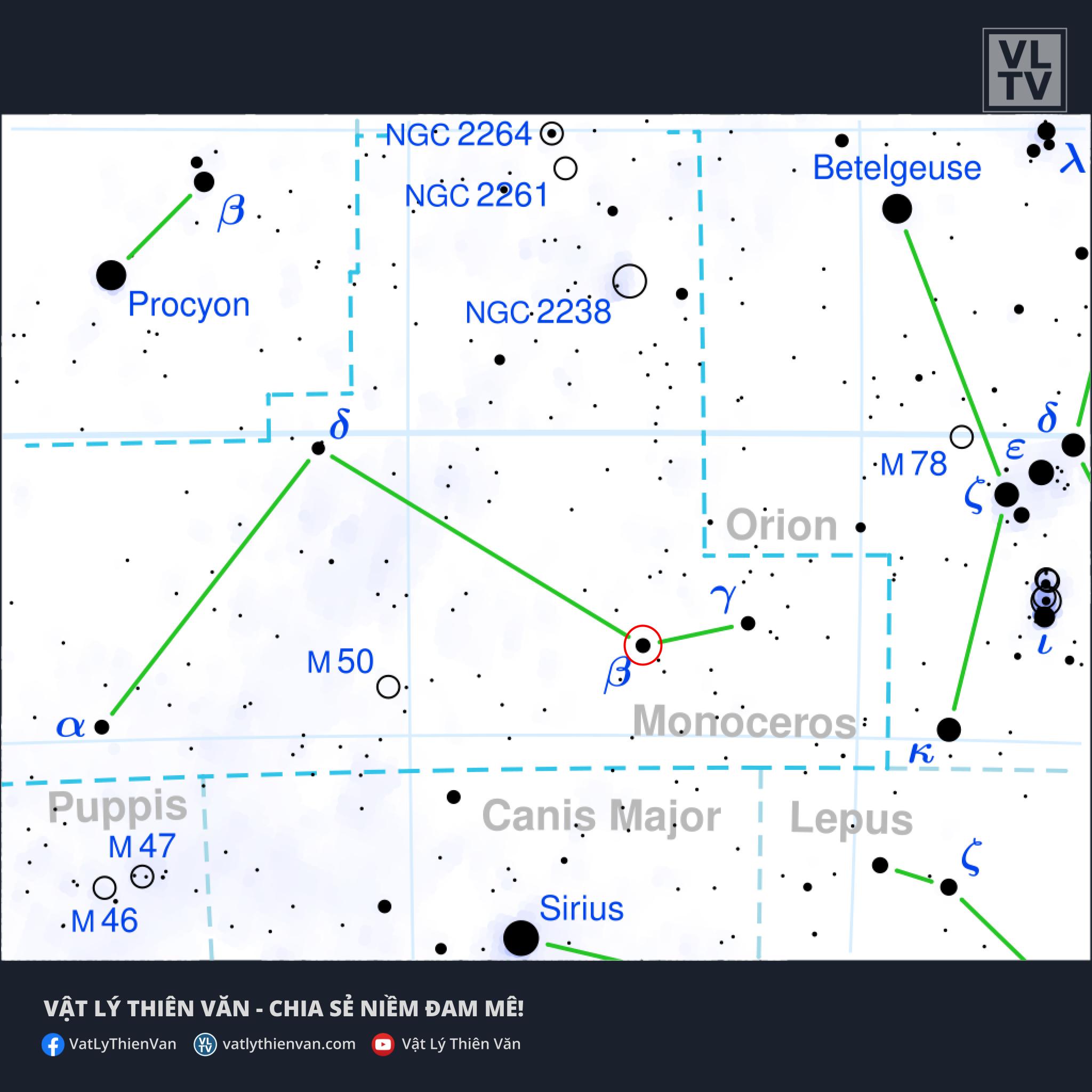 Monoceros constellation map